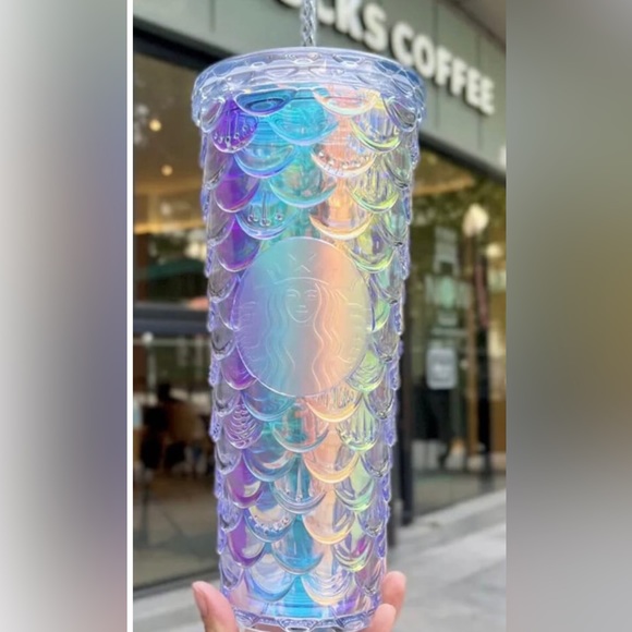 Starbucks China Siren Scales Cup Unicorn Aurora Glitter Mermaid Tumbler 24oz New - Picture 3 of 11